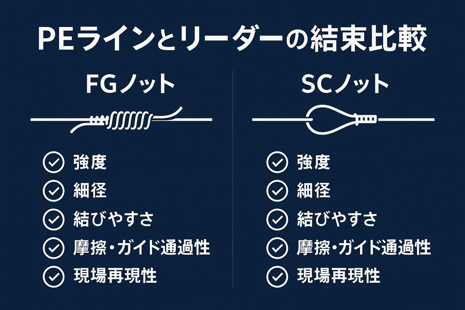 PEラインとリーダーの結束比較｜FGノット vs SCノット完全攻略